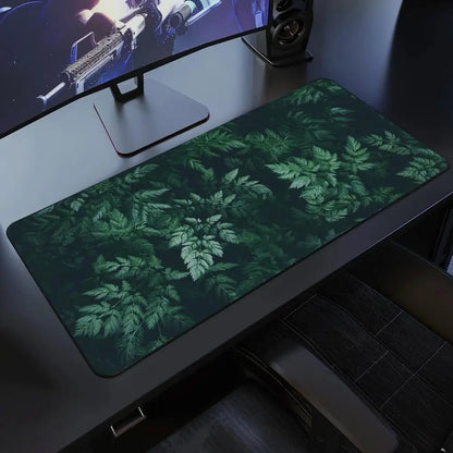 Green Tropical Plant Mouse Pad Gamer